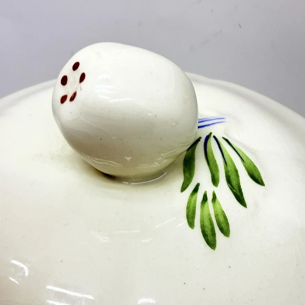 Rare Quimper Style French Château Lidded Serving Dish Covered Hand Painted 9